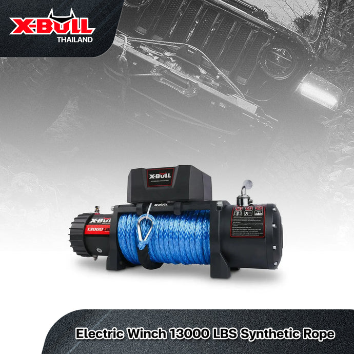 X-BULL Electric Winch 13000 LBS 12V Synthetic Rope SUV Jeep Truck 4WD Blue