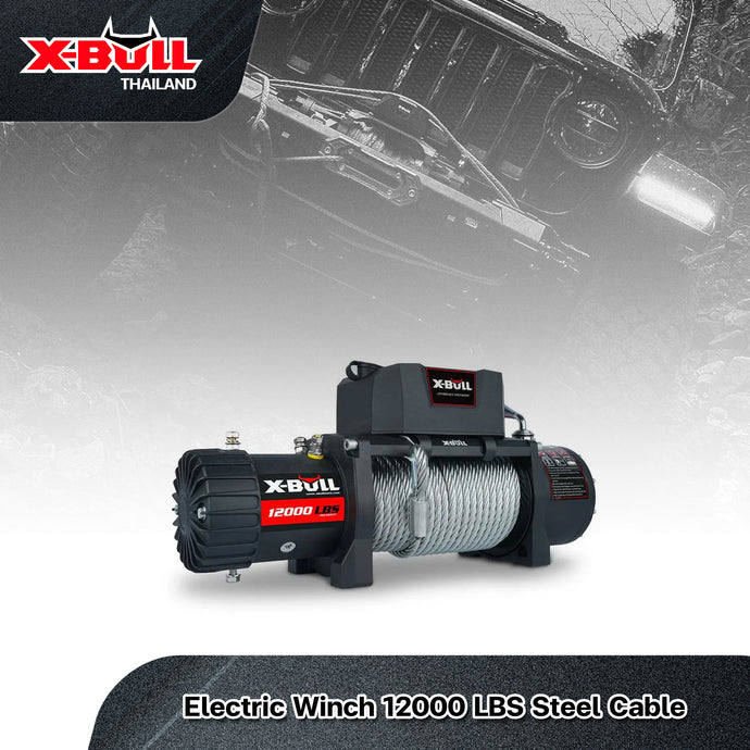 X-BULL Electric Winch 12000 LBS 12V  Steel Cable SUV Jeep Truck 4WD