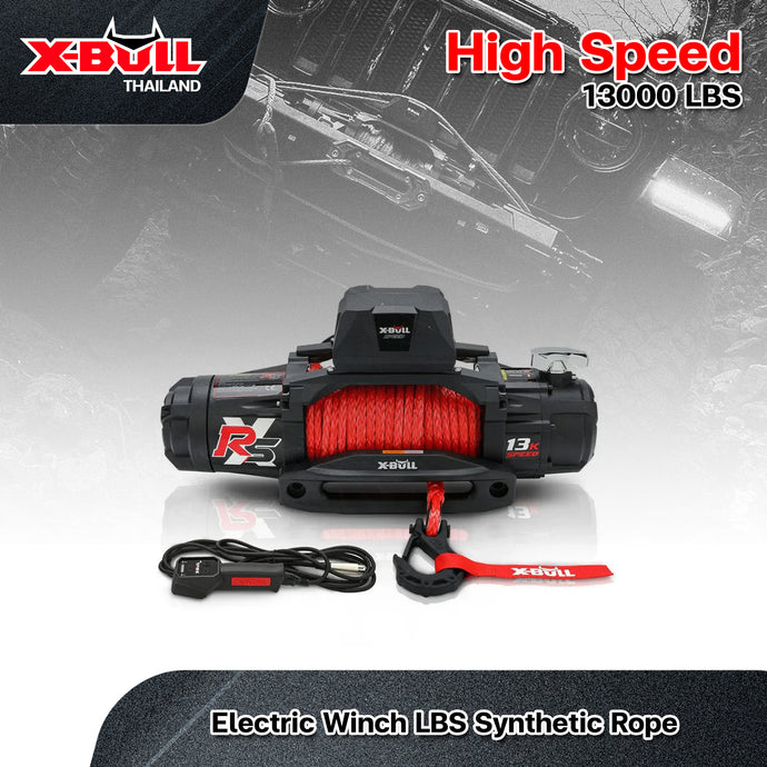 X-BULL High Speed Electric Winch XRS 13000 LBS 12V  Synthetic Rope for SUV Jeep Truck 4WD