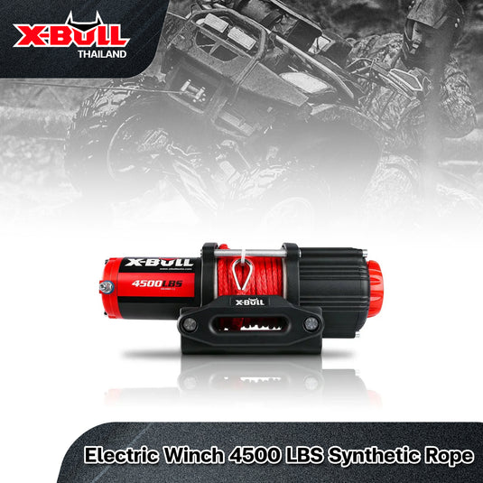 X-BULL Electric Winch 4500 LBS 12V Synthetic Rope ATV UTV Boat Truck 4WD