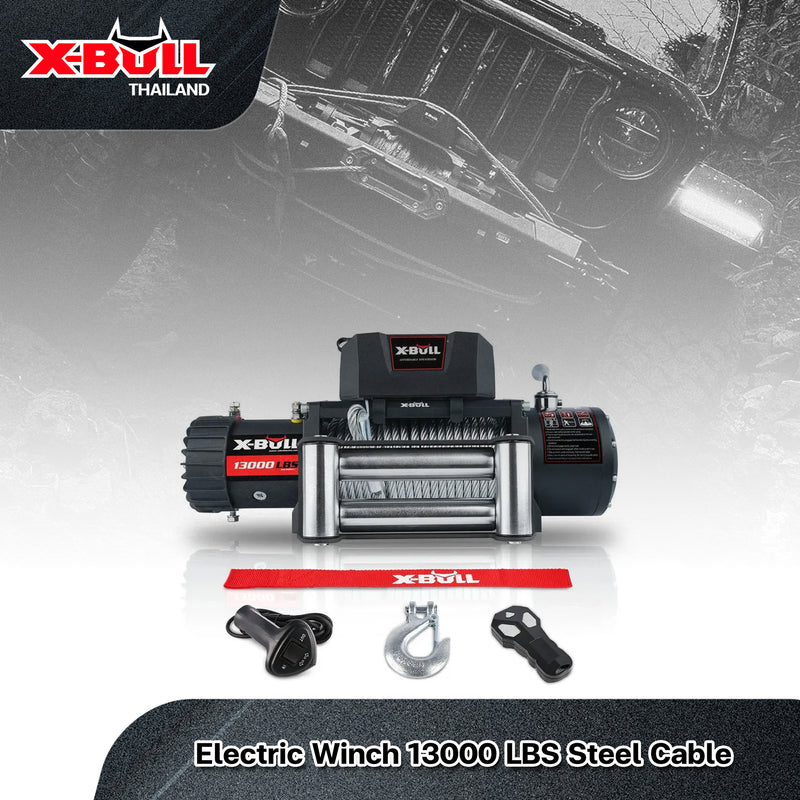 Load image into Gallery viewer, X-BULL Electric Winch 13000 LBS 12V  Steel Cable SUV Jeep Truck 4WD
