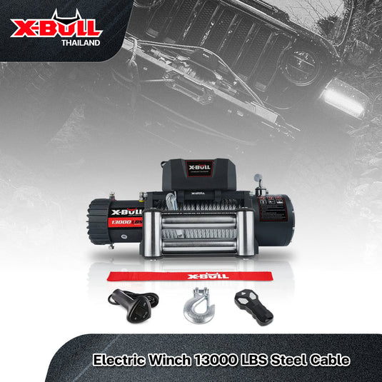 X-BULL Electric Winch 13000 LBS 12V  Steel Cable SUV Jeep Truck 4WD