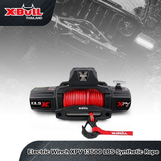 X-BULL Electric Winch XPV 13500 LBS 12V Synthetic Rope SUV Jeep Truck 4WD