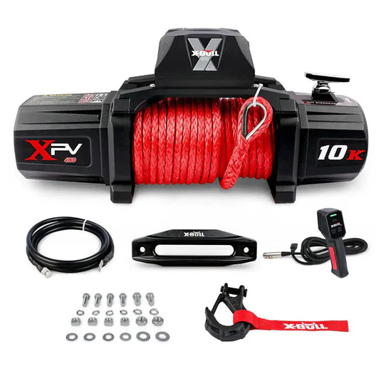 X-BULL Electric Winch XPV 10000 LBS 12V  Synthetic Rope SUV Jeep Truck 4WD