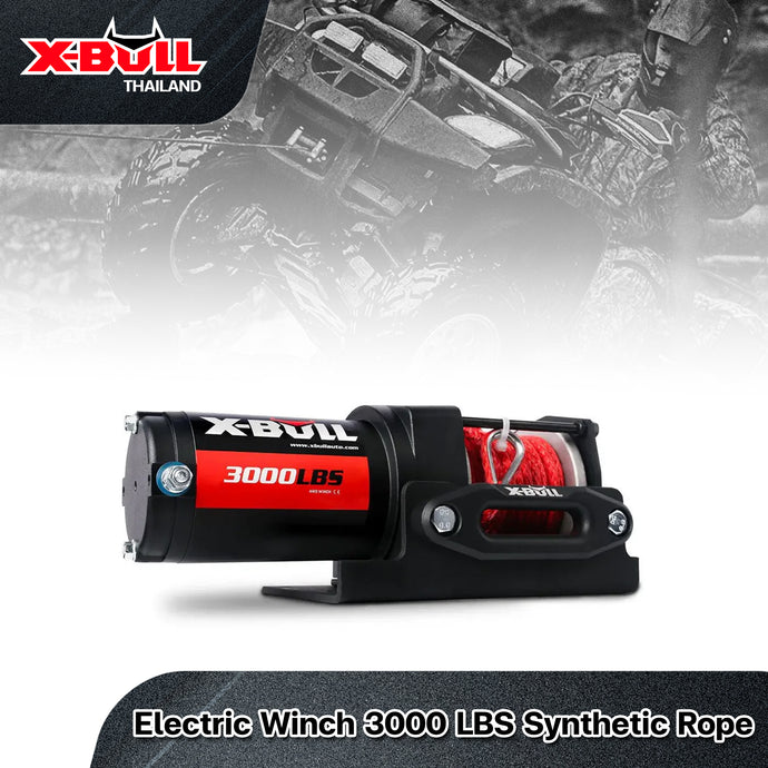 X-BULL Electric Winch 3000 LBS 12V  Synthetic Rope ATV UTV Boat Truck 4WD