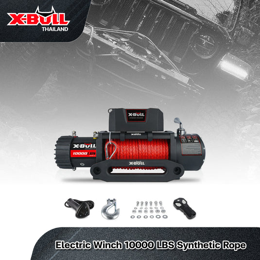 X-BULL Electric Winch 10000 LBS 12V Synthetic Rope SUV Jeep Truck 4WD