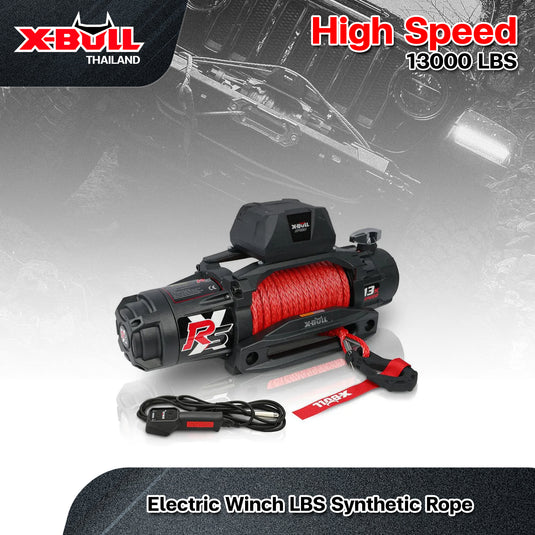 X-BULL High Speed Electric Winch XRS 13000 LBS 12V  Synthetic Rope for SUV Jeep Truck 4WD