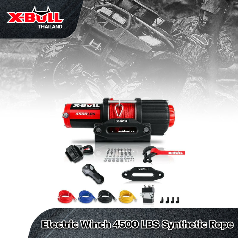 Load image into Gallery viewer, X-BULL Electric Winch 4500 LBS 12V Synthetic Rope ATV UTV Boat Truck 4WD
