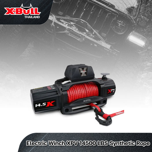 X-BULL Electric Winch XPV 14500 LBS 12V  Synthetic Rope SUV Jeep Truck 4WD