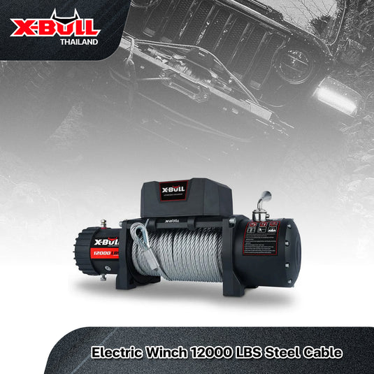 X-BULL Electric Winch 12000 LBS 12V  Steel Cable SUV Jeep Truck 4WD