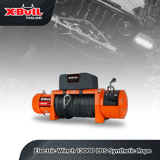 X-BULL Electric Winch 13000 LBS 12V Synthetic Rope SUV Jeep Truck 4WD Orange