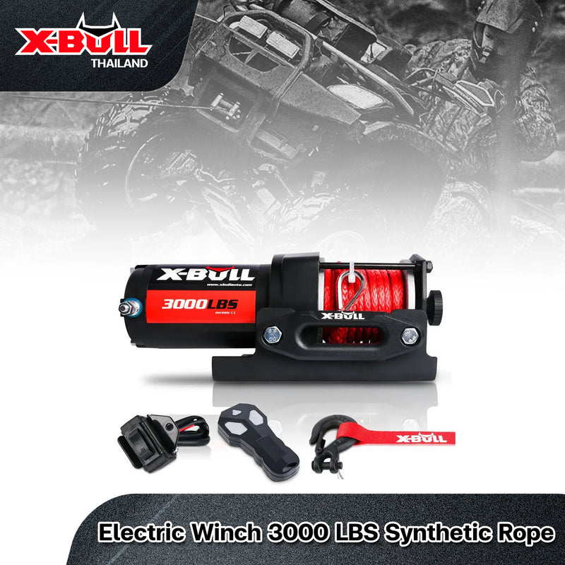 Load image into Gallery viewer, X-BULL Electric Winch 3000 LBS 12V  Synthetic Rope ATV UTV Boat Truck 4WD
