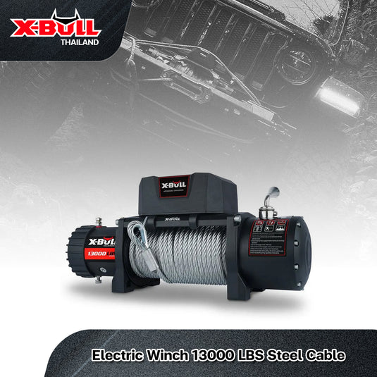 X-BULL Electric Winch 13000 LBS 12V  Steel Cable SUV Jeep Truck 4WD