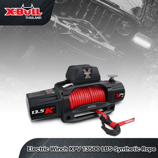 X-BULL Electric Winch XPV 13500 LBS 12V Synthetic Rope SUV Jeep Truck 4WD