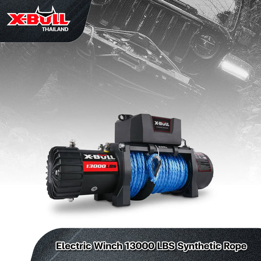 X-BULL Electric Winch 13000 LBS 12V Synthetic Rope SUV Jeep Truck 4WD Blue