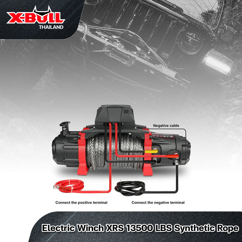 Load image into Gallery viewer, X-BULL Electric Winch XRS 13500 LBS 12V Synthetic Rope for Towing Truck Off Road  with 2 in 1 Wireless Remote
