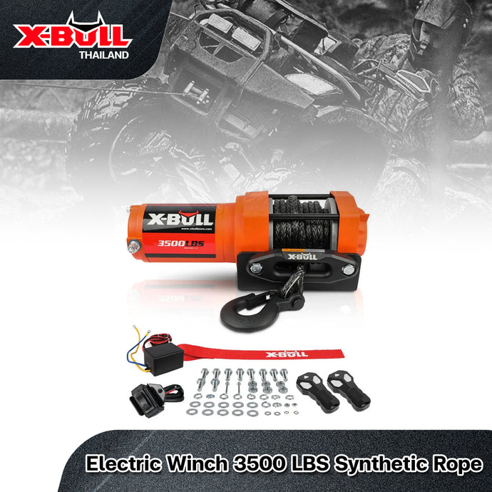 X-BULL Electric Winch 3500 LBS 12V Synthetic Rope ATV UTV Truck 4WD