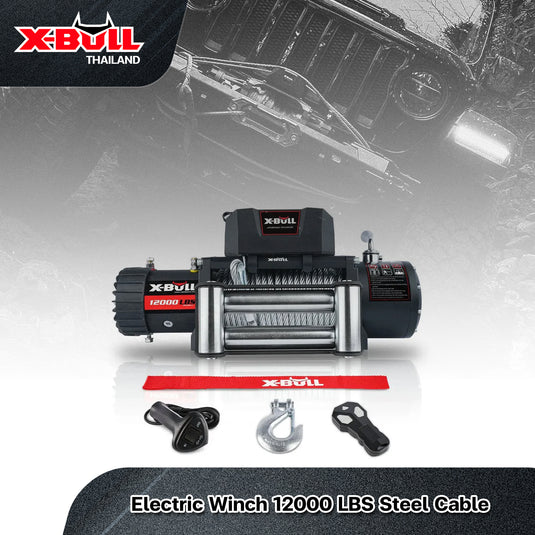 X-BULL Electric Winch 12000 LBS 12V  Steel Cable SUV Jeep Truck 4WD