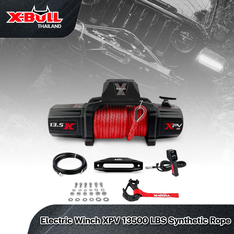 Load image into Gallery viewer, X-BULL Electric Winch XPV 13500 LBS 12V Synthetic Rope SUV Jeep Truck 4WD
