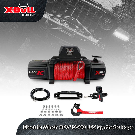 X-BULL Electric Winch XPV 13500 LBS 12V Synthetic Rope SUV Jeep Truck 4WD