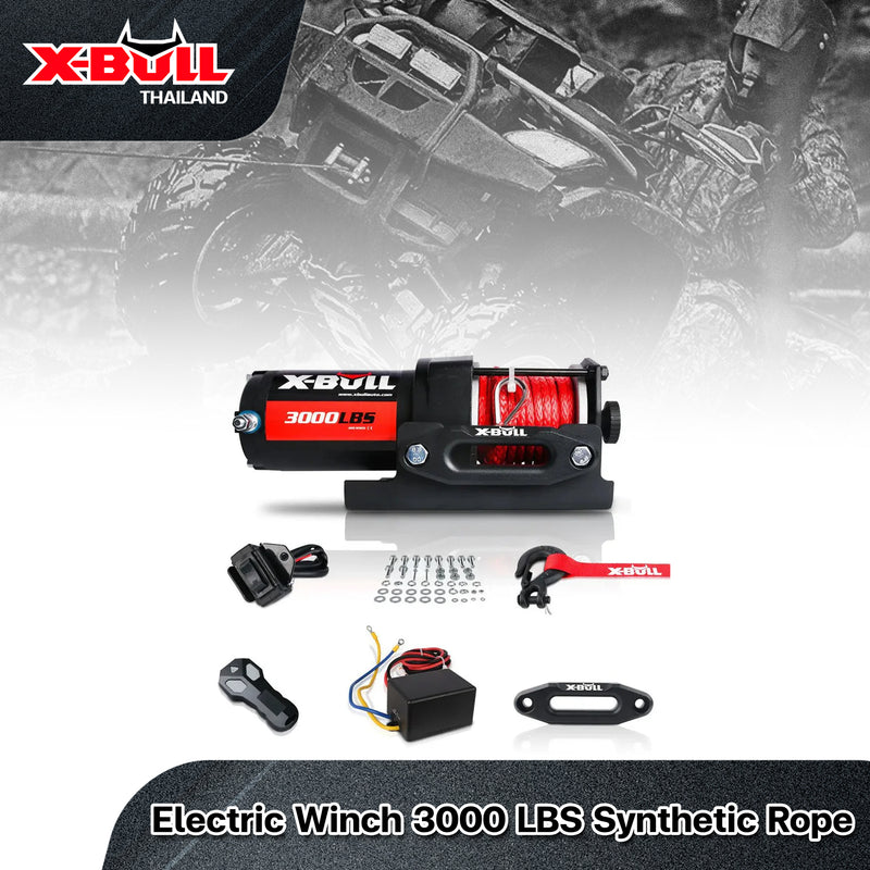 Load image into Gallery viewer, X-BULL Electric Winch 3000 LBS 12V  Synthetic Rope ATV UTV Boat Truck 4WD
