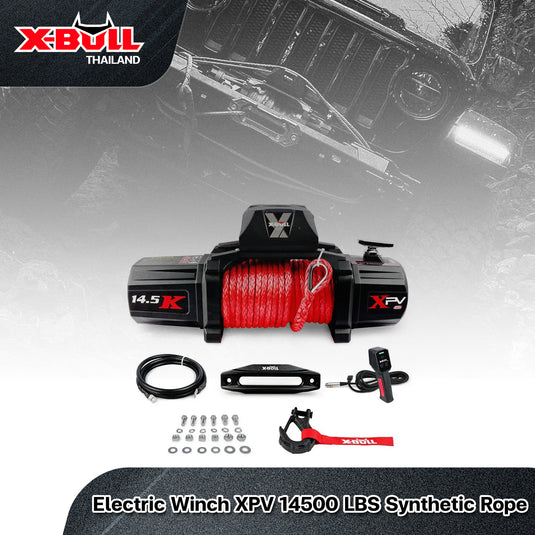 X-BULL Electric Winch XPV 14500 LBS 12V  Synthetic Rope SUV Jeep Truck 4WD