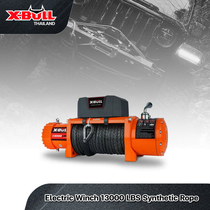 Load image into Gallery viewer, X-BULL Electric Winch 13000 LBS 12V Synthetic Rope SUV Jeep Truck 4WD Orange
