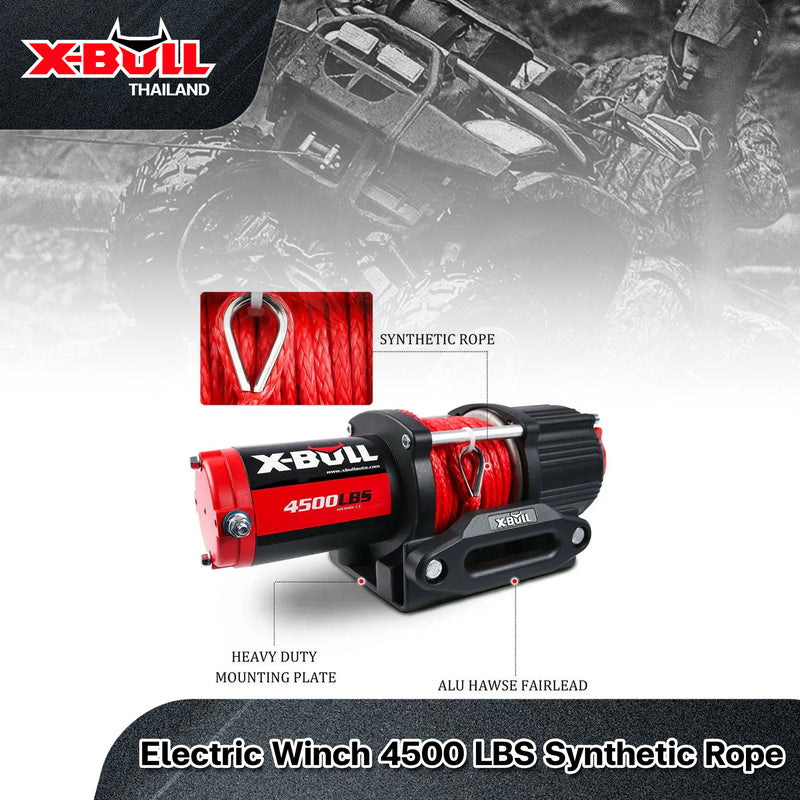 Load image into Gallery viewer, X-BULL Electric Winch 4500 LBS 12V Synthetic Rope ATV UTV Boat Truck 4WD
