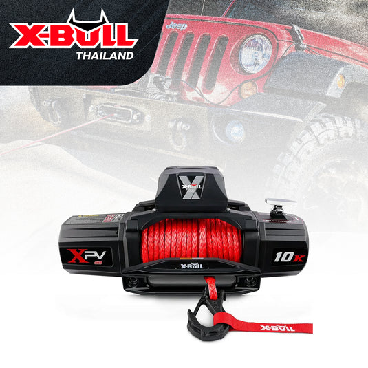 X-BULL Electric Winch XPV 10000 LBS 12V  Synthetic Rope SUV Jeep Truck 4WD
