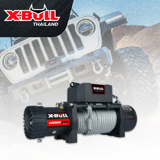 X-BULL Electric Winch 12000 LBS 12V  Steel Cable SUV Jeep Truck 4WD