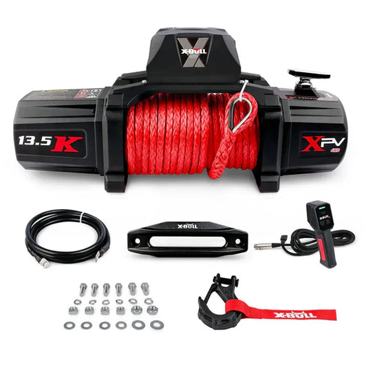 X-BULL Electric Winch XPV 13500 LBS 12V  Synthetic Rope SUV Jeep Truck 4WD
